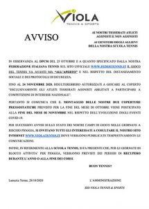Avviso 28/10/2020